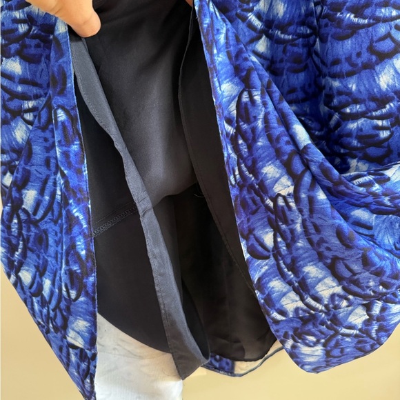 Oscar de la Renta Feathered Silk A-Line Dress - Royal Blue - Size 6 - Picture 9 of 14